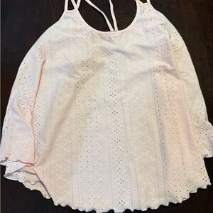 Women's Pink Eyelet Top